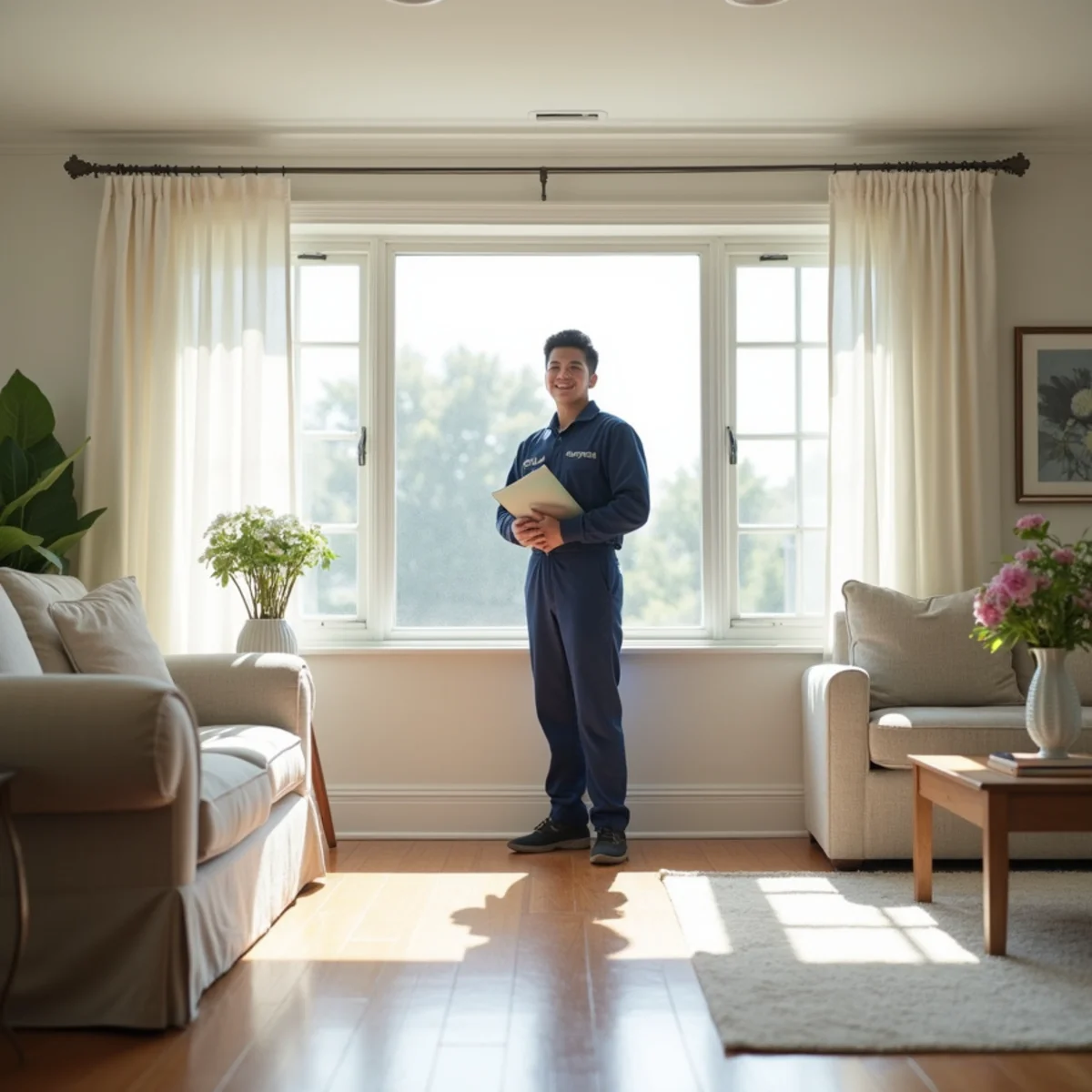 Long Island spring deep cleaning checklist in sunny living room
